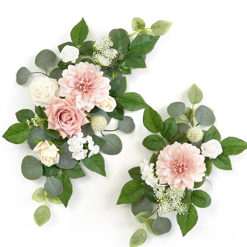 WEIERYUE(Pack of 2 Artificial Flowers Decorations, Wedding Flowers, Wedding, Banquet, Party, Reception Entrance Welcome Sign and Background Decoration(White) - Image 1