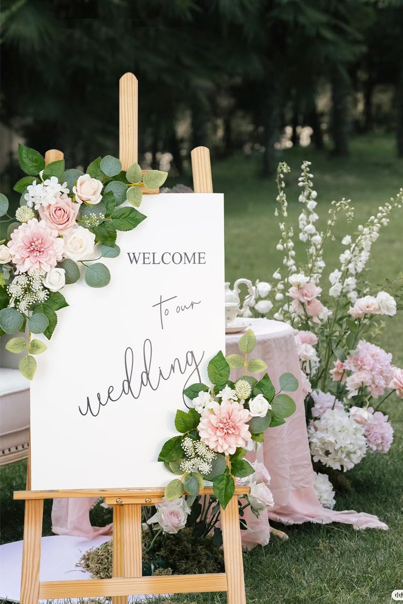 WEIERYUE(Pack of 2 Artificial Flowers Decorations, Wedding Flowers, Wedding, Banquet, Party, Reception Entrance Welcome Sign and Background Decoration(White) - Image 5