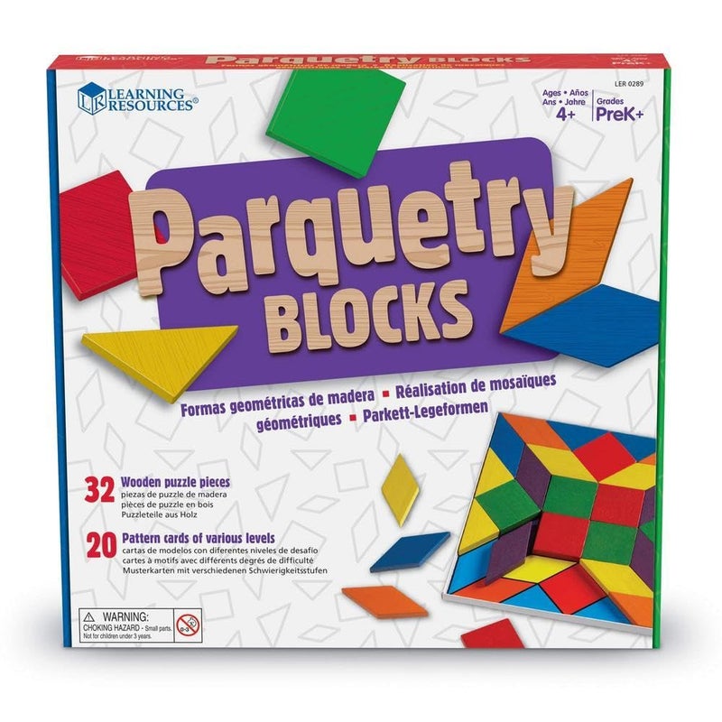 Learning Resources Parquetry Blocks Activity Set, 53 Pieces, Multicolor, 10 L x 10 W in - Image 1