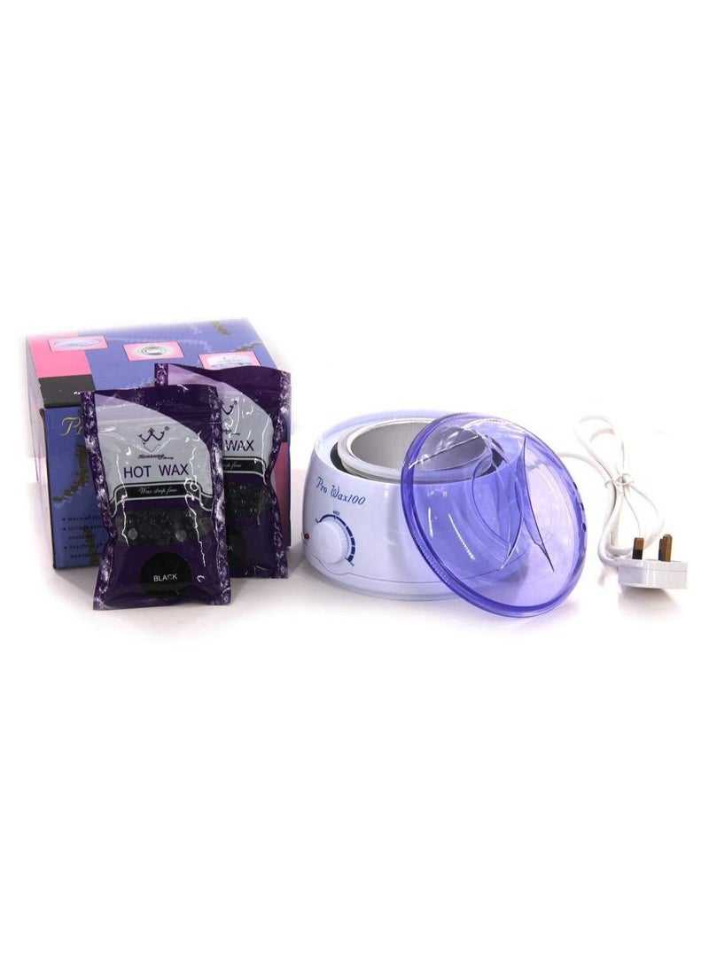 Prowax 100 Pack Of 2 Wax Black Machine With Hot Wax Bags White/Purple - Image 1