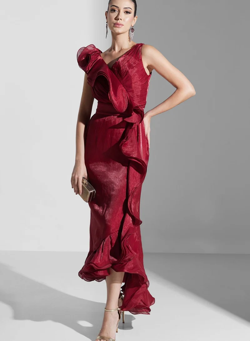 Iyra Waterfall Trim Dress