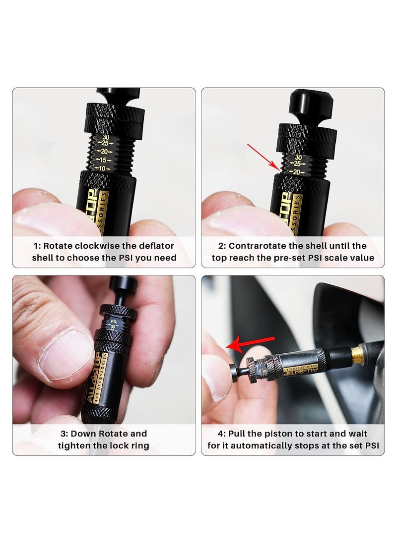 Generic All Top Automatic Tire Deflator Valve Kit (10-30 PSI) 4 PCS Screw-on Tyre Air Down Tool for Offroad 4x4  - Image 4