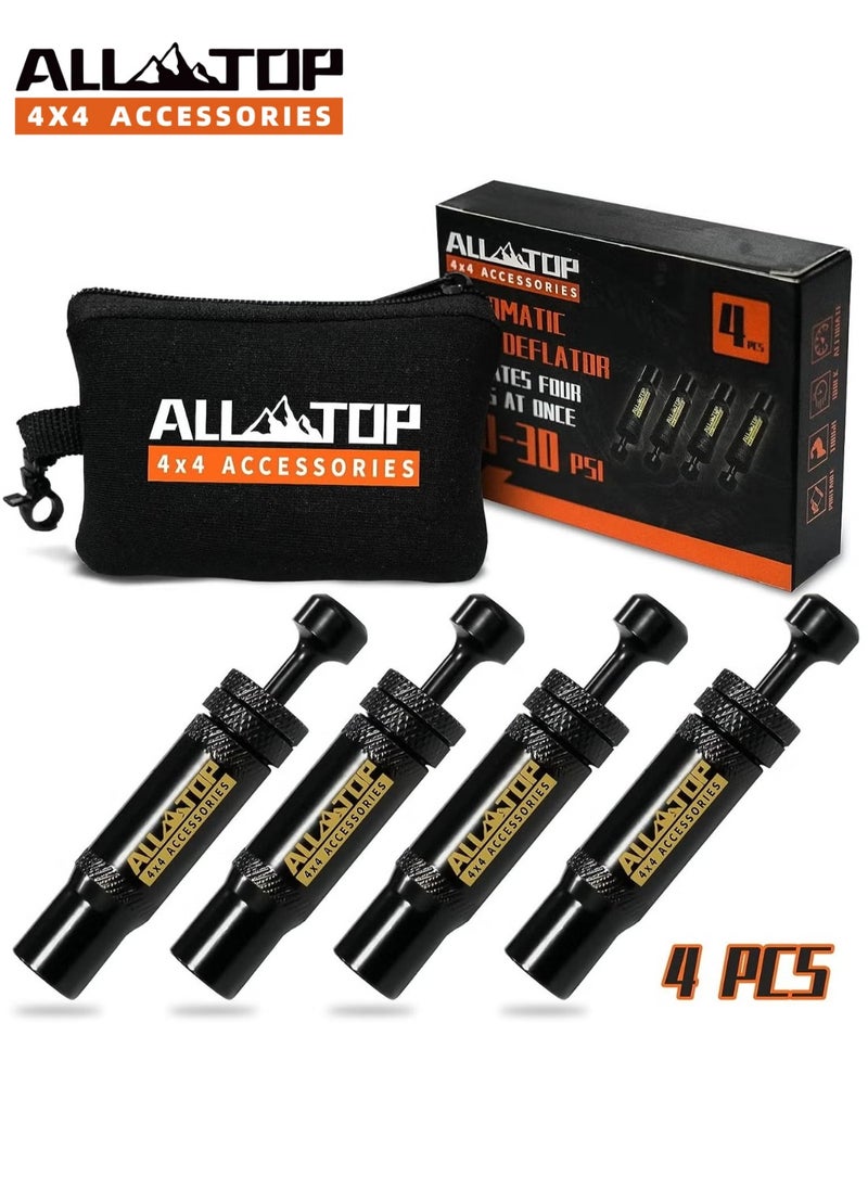 Generic All Top Automatic Tire Deflator Valve Kit (10-30 PSI) 4 PCS Screw-on Tyre Air Down Tool for Offroad 4x4  - Image 1