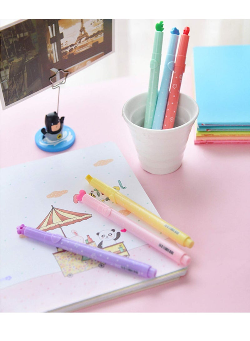 KASTWAVE 12-Pack Cute Candy Color Highlighters with Mini Stamper Tips for Coloring, Drawing, Illustrating, Journaling and Art Crafts, Creative School Classroom Self-Inking Stationery for Kids - Image 3