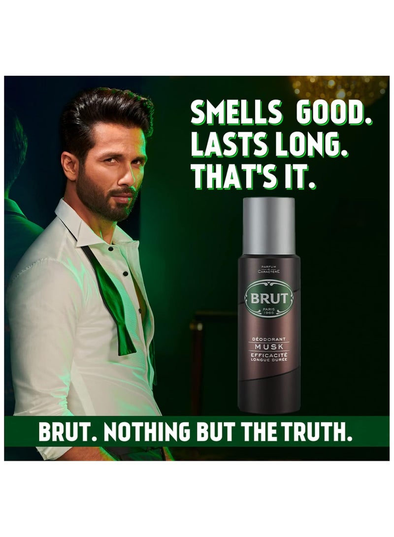 Brut MUSK Long Lasting Fresh Active Odour Protection Signature Scented Body Deodorant Spray for Men - 200 ML - Image 3