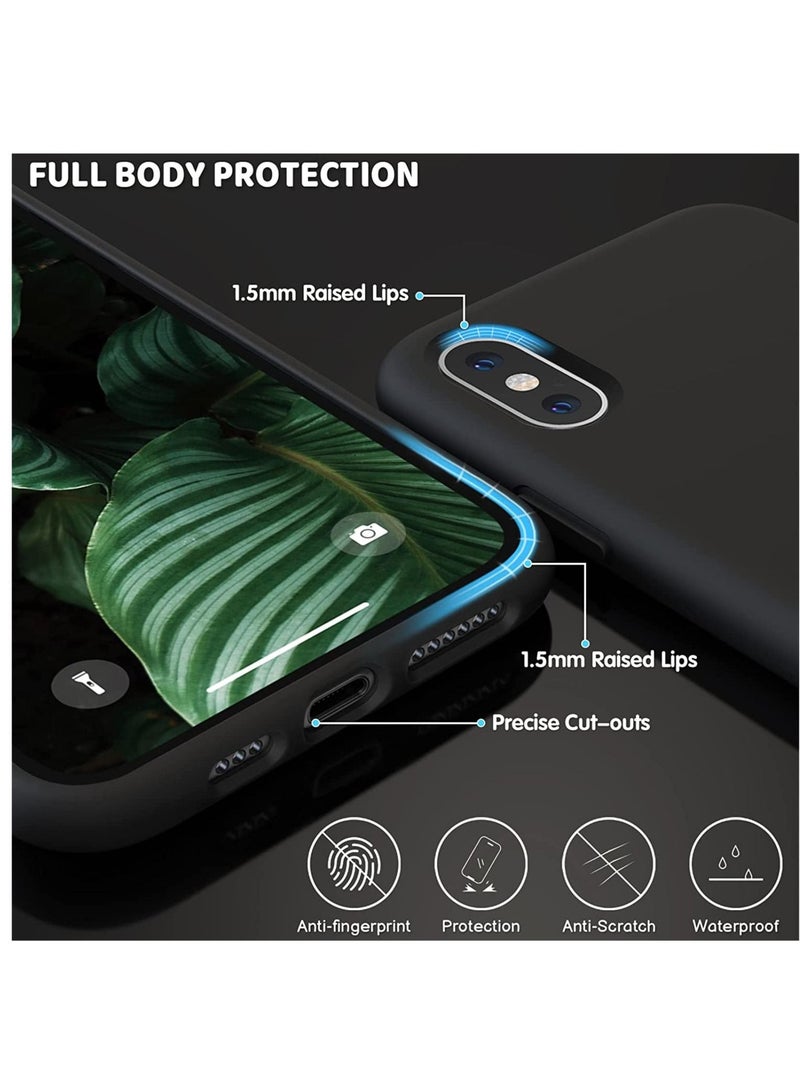 LEDIN Case for iPhone X/iPhone Xs case Liquid Silicone Gel Rubber Phone Case,iPhone X/iPhone Xs 5.8 Inch Full Body Slim Soft Microfiber Lining Protective Case (Black) - Image 5