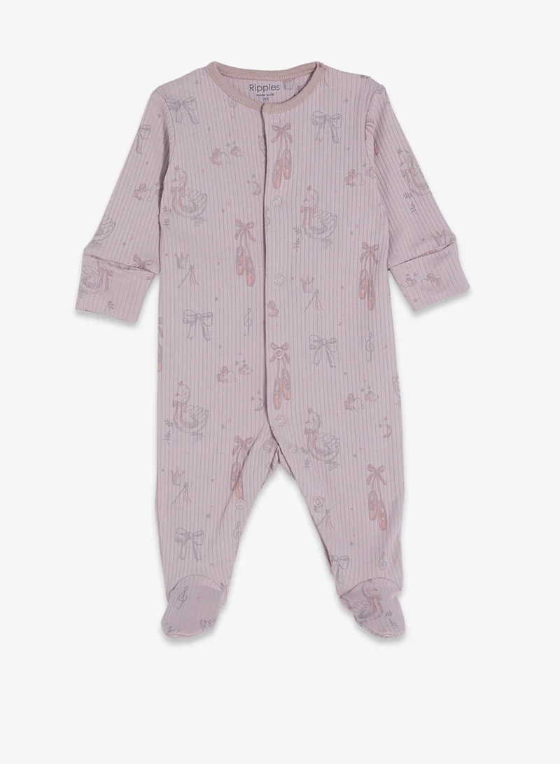 ريبلز مع نمشي رومبر أطفال بأكمام طويلة وأقدام مغلقة