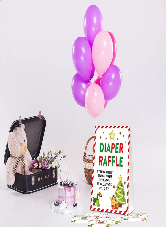 Levitatinyear Christmas Diaper Raffle Game Sign and Card, Christmas Shower Party Game Set, 1 Sign with 50 Raffle Tickets -LK-015 - Image 5