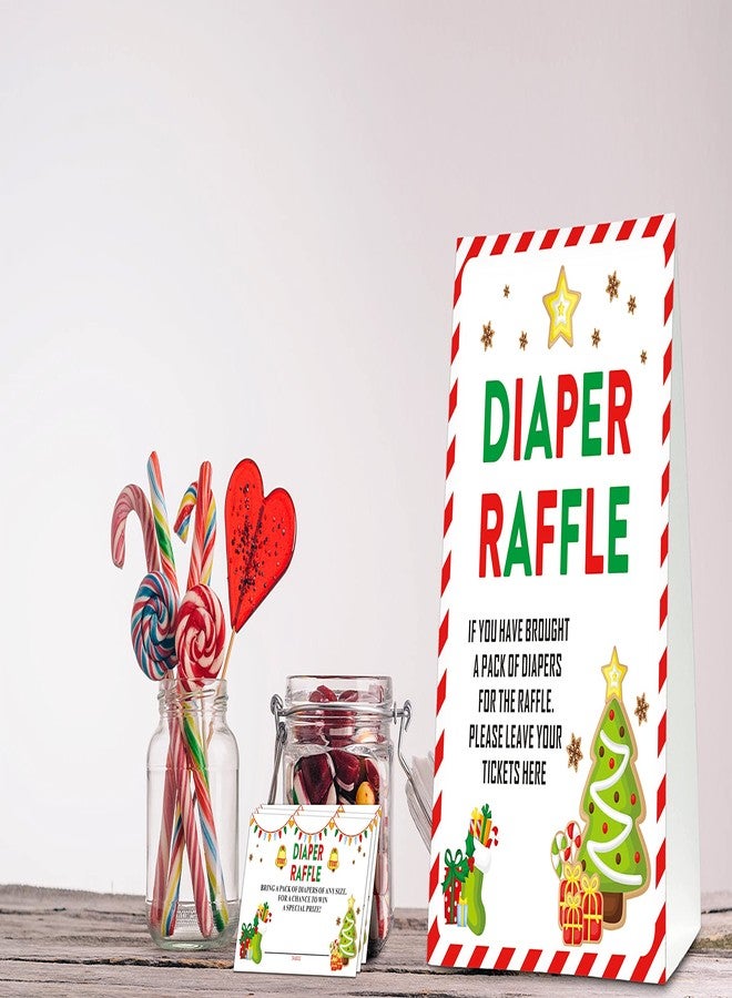 Levitatinyear Christmas Diaper Raffle Game Sign and Card, Christmas Shower Party Game Set, 1 Sign with 50 Raffle Tickets -LK-015 - Image 4