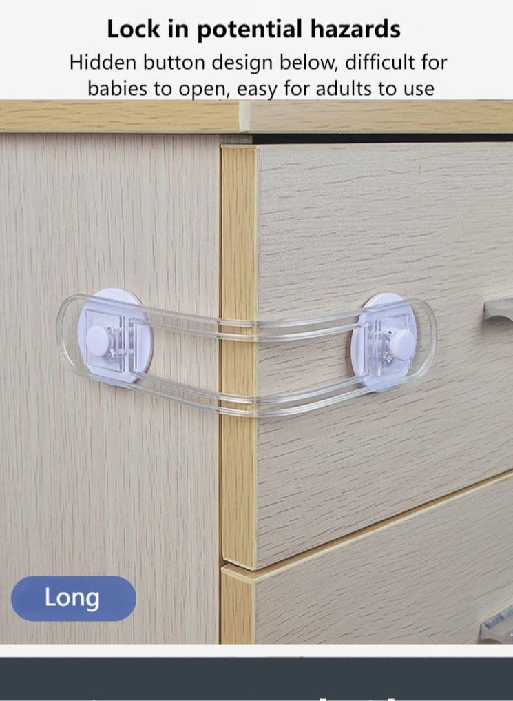 أيه بي جي 15 حزمة من رباط اللاصق متعدد الاستخدامات والقفل - قفل لحماية الأطفال وتأمين الخزائن والأدراج والثلاجة وغسالة الصحون ومقعد المرحاض والخزانة والفرن وسلة المهملات، دون الحاجة إلى الحفر. (10+5) - Image 3