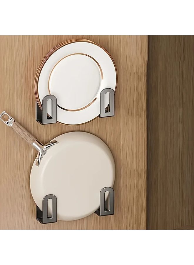 2pcs Black Stainless Steel Wall Mounted Kitchen Hook Rack Organizer - Image 5