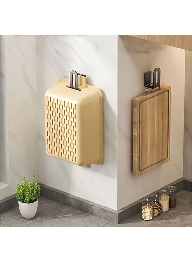 2pcs Black Stainless Steel Wall Mounted Kitchen Hook Rack Organizer - Image 4