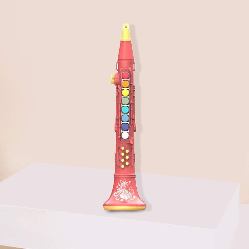 klarako toy for kids Musical Instrument Trumpet/Saxophone/Clarinet with Color Coded Keys for Boys and Girl Ages 3 and Up , Clarinet Red - Image 5