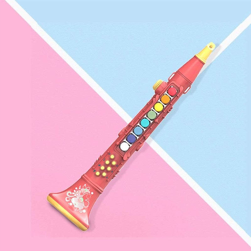 klarako toy for kids Musical Instrument Trumpet/Saxophone/Clarinet with Color Coded Keys for Boys and Girl Ages 3 and Up , Clarinet Red - Image 3