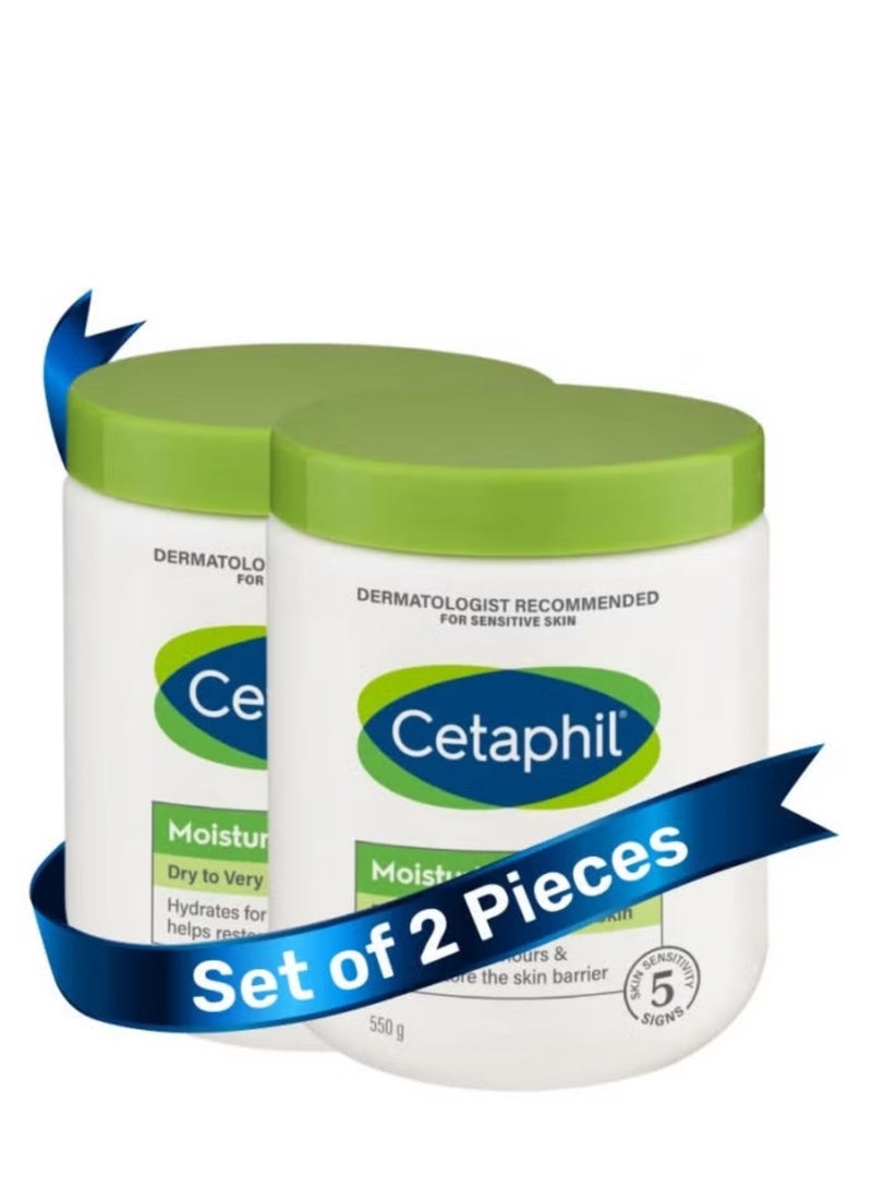 GALDERMA Cetaphil Moisturizing Cream 550 ml (pack of 2) - Image 2