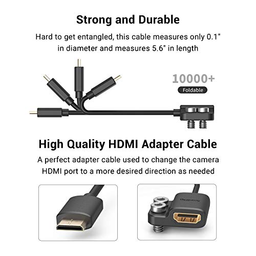SmallRig Ultra-Slim 4K HDMI Adapter Cable, Female HDMI Type A to Male Mini-HDMI Type C, 4K@60HZ, for Nikon Z6, Z7, D780 / for Canon EOS RP, 5D Mark IV - 3020 - Image 3