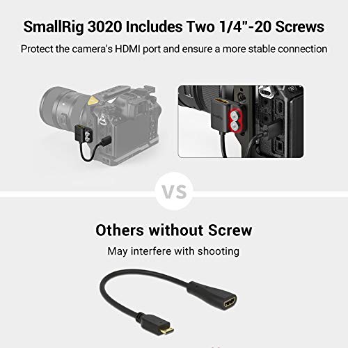 SmallRig Ultra-Slim 4K HDMI Adapter Cable, Female HDMI Type A to Male Mini-HDMI Type C, 4K@60HZ, for Nikon Z6, Z7, D780 / for Canon EOS RP, 5D Mark IV - 3020 - Image 4