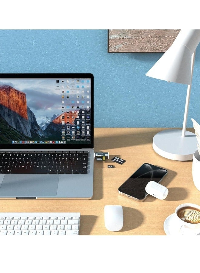 Micro SD Card Reader, SD Card Reader to USB Adapter, Mini Memory Card Reader for MS Duo/Pro, M2 Card, SDXC, SDHC, MMC, RS-MMC, Micro SDXC, Micro SDHC and TF Card, Smart All In One Card Reader - Image 5