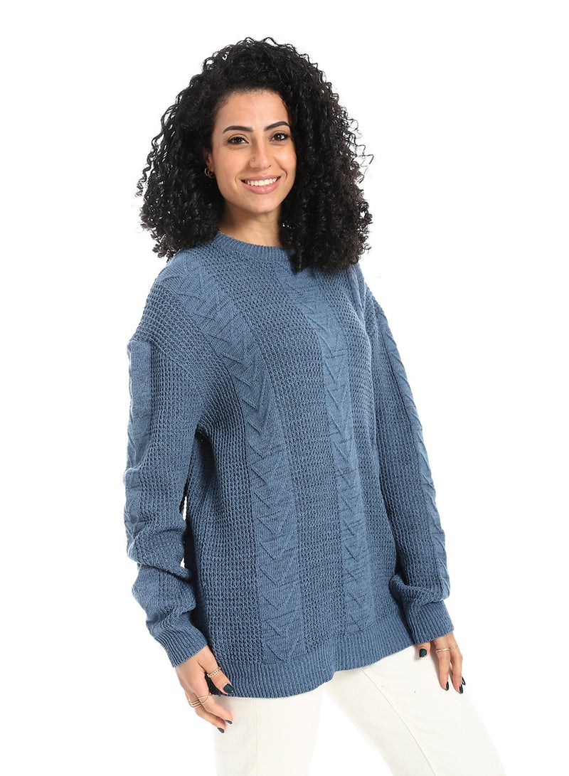 سيزار بلوفر صوف حريمي طويل مزود بتصمميات متعددة - Image 3