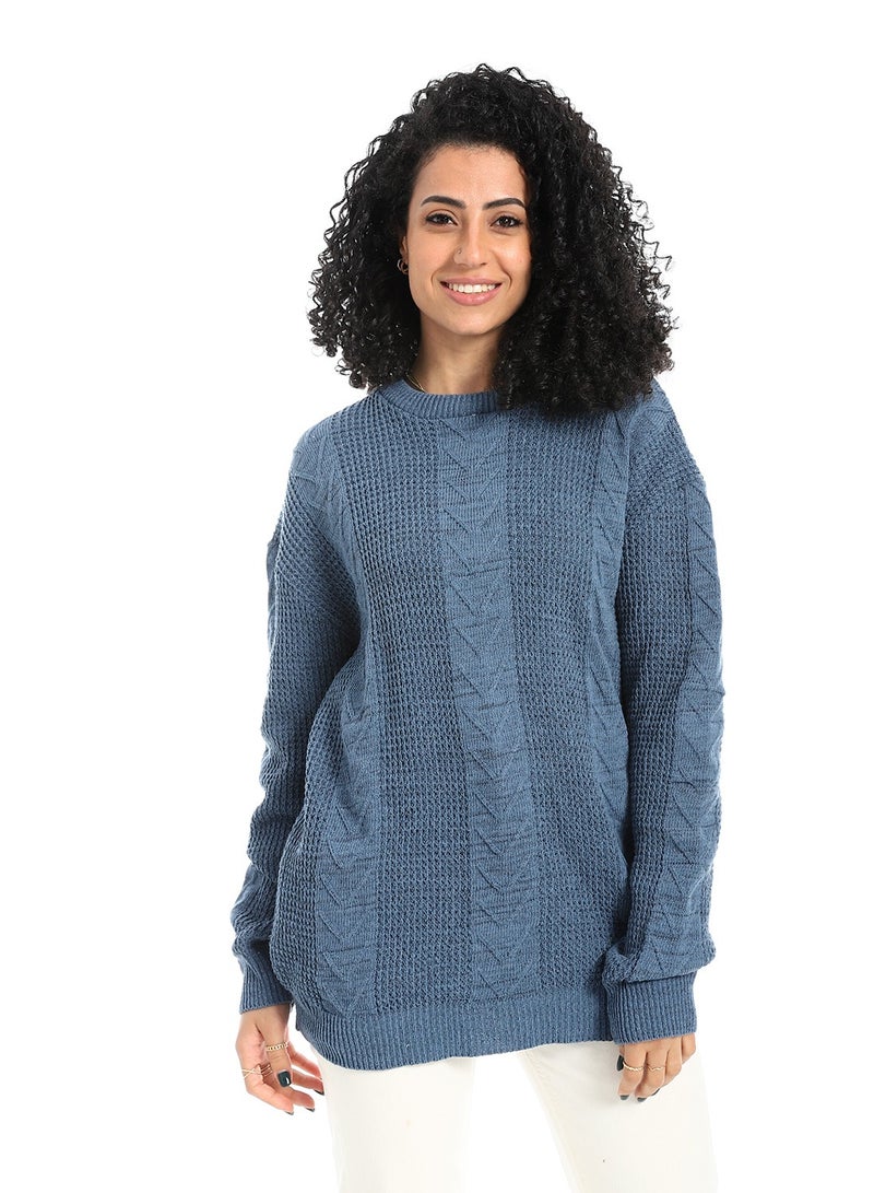 سيزار بلوفر صوف حريمي طويل مزود بتصمميات متعددة - Image 2