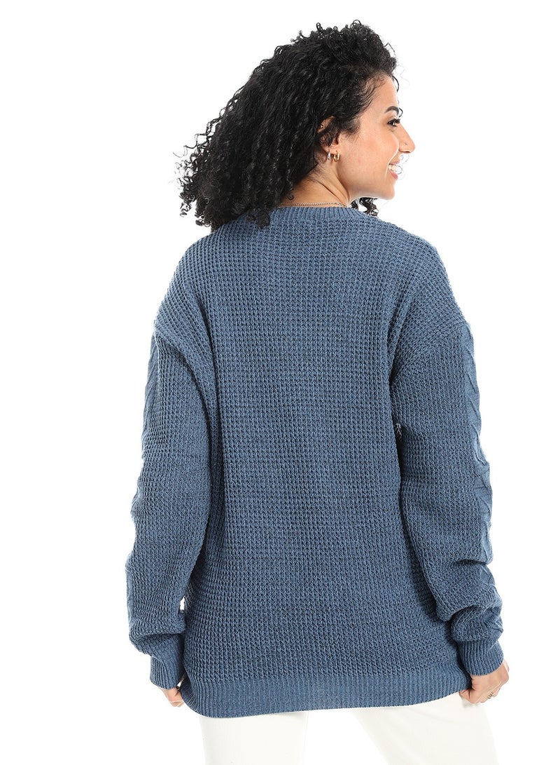 سيزار بلوفر صوف حريمي طويل مزود بتصمميات متعددة - Image 4