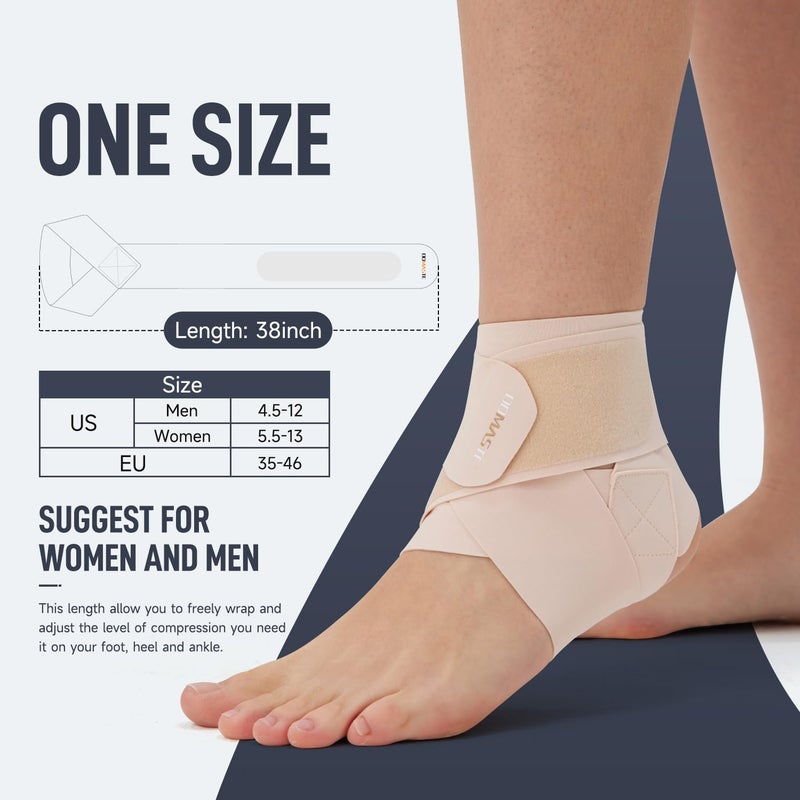 Domaste Ultra Thin Ankle Wraps Ankle Brace for Men ï¼† Women, Adjustable Ankle Straps for Arch, Sprained Foot, Tendinitis, Football, Basketball, Runningï¼ˆMisty Rose, Pack of 1ï¼‰ - Image 5