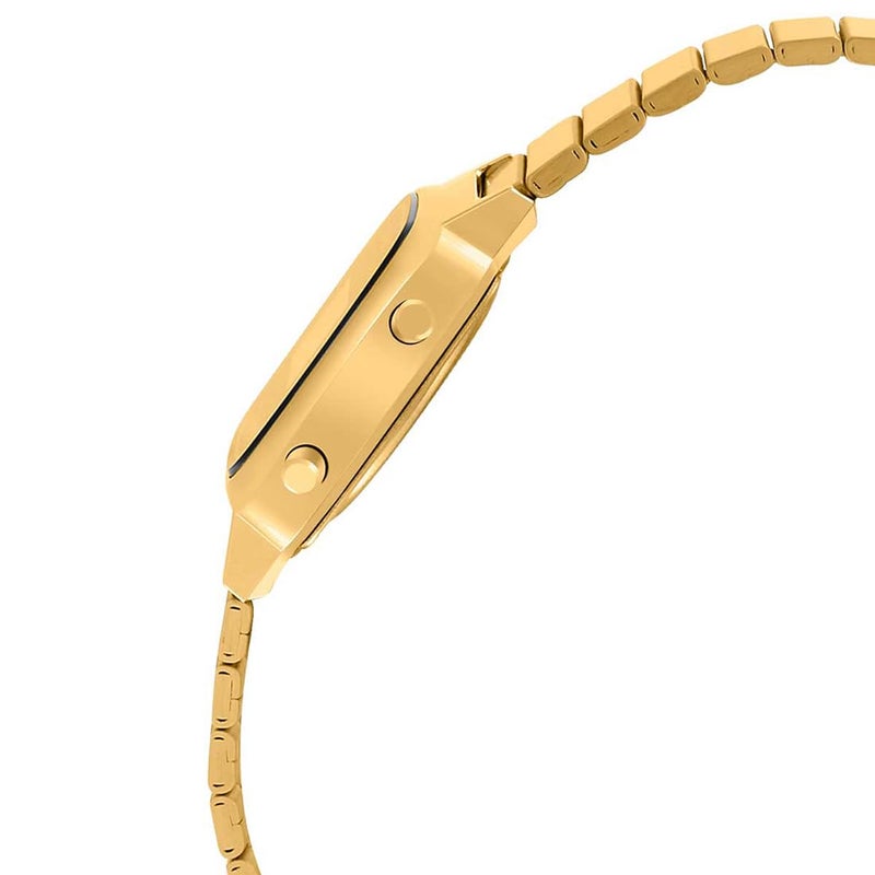 CASIO Women Vintage LA670WGA-1DF Black Digital Dial Gold Stainless Steel Band D124 - Image 2