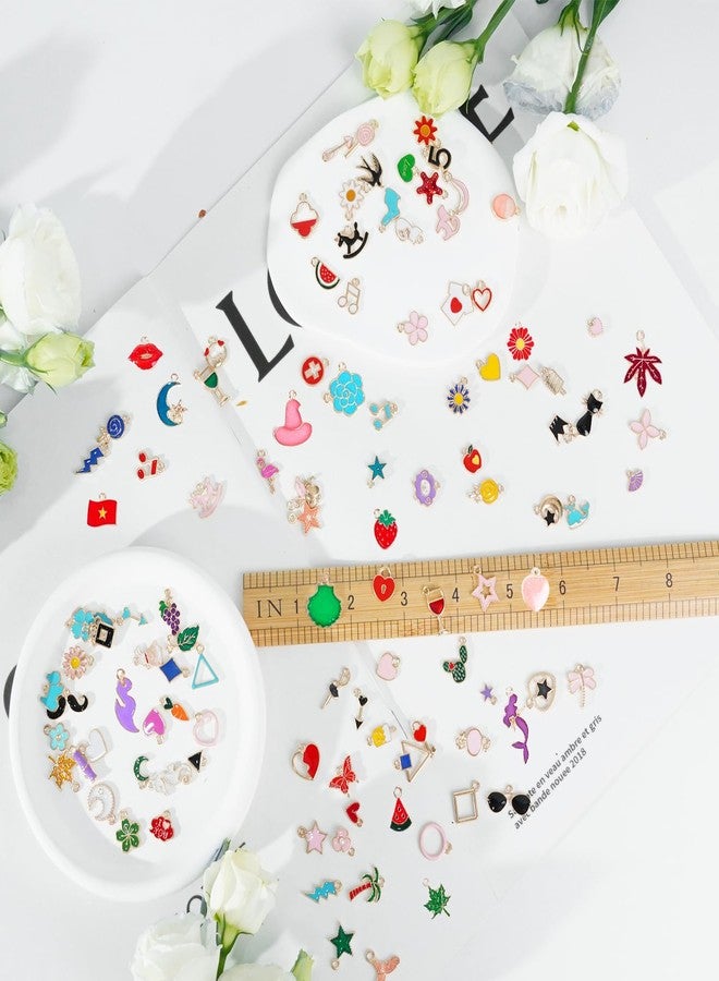 PPVWEY 200 Pcs Assorted Colorful Charms for Jewelry Making,Mixed Enamel KC Gold Pendants,Wholesale Bulk Jewelry Charms for DIY Necklace Bracelet Earring and Crafting Decoration - Image 3