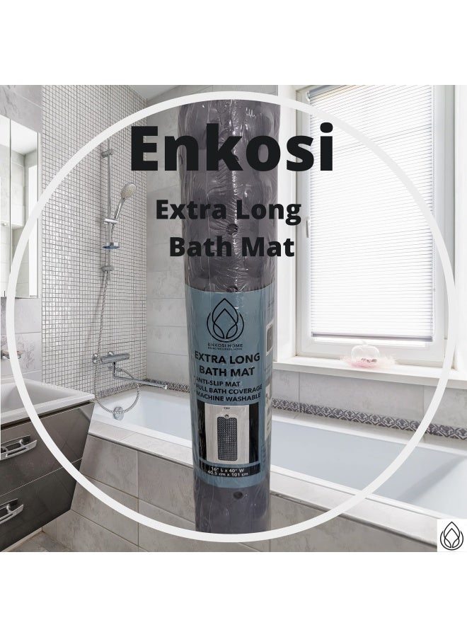 Bath Mat Large Non Slip Bathtub And Shower Mat Extra Long 40 X 16 Inch Bathroom Mats For Tub Machine Washable And Mildew Resistant Nonslip Bathmats Anti Slip Bathroom Accessories - Image 4