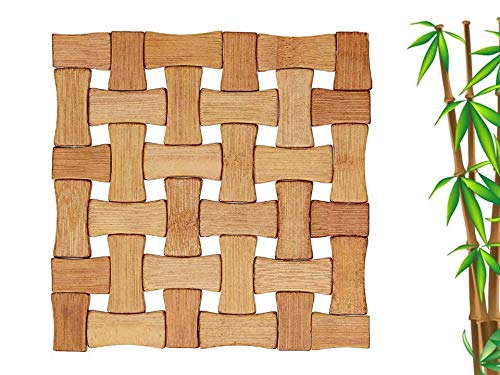 MOXWARE Eco-Friendly Bamboo Trivet Pads for Dining Table, Kitchen Bamboo Hot Pads Trivet for Hot Utensil Stand, Heat Resistant Pads Teapot Trivet, Square (16 x 16 cm) (4) - Image 1