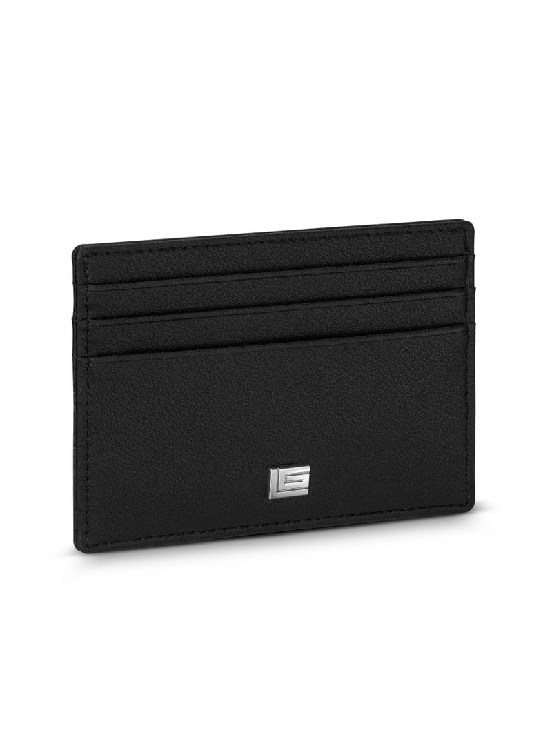 Guy Laroche Gabriel Black Leather Card Holder for Men - Image 1