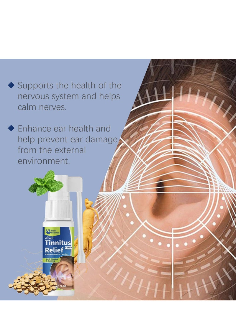 ximonth - Tinnitus Relief Spray, Ringing Ears Relief, Natural Ingredients, Effective for Acute & Chronic, Supports Ear Noise & Dizziness 30ml - Image 1
