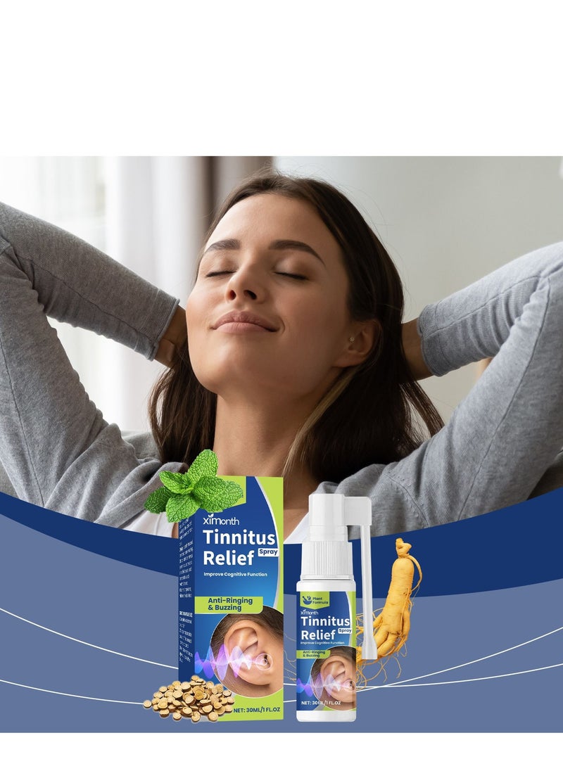 ximonth - Tinnitus Relief Spray, Ringing Ears Relief, Natural Ingredients, Effective for Acute & Chronic, Supports Ear Noise & Dizziness 30ml - Image 1
