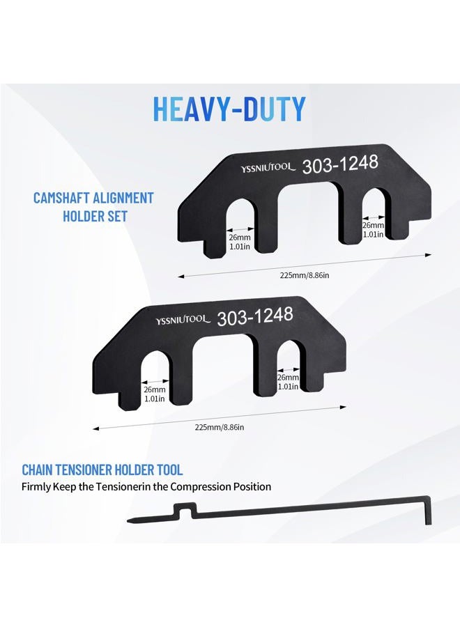 YSSNIUTOOL 303-1248 7PC Camshaft Holding timingTool Kit for Ford 3.5L & 3.7L 4V Engine,with Chain Tensioner Holder Tool and 3 Pin for Blocking The crankshaft,Sponge Box.DIY Tools. - Image 3