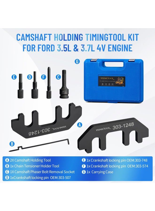 YSSNIUTOOL 303-1248 7PC Camshaft Holding timingTool Kit for Ford 3.5L & 3.7L 4V Engine,with Chain Tensioner Holder Tool and 3 Pin for Blocking The crankshaft,Sponge Box.DIY Tools. - Image 2