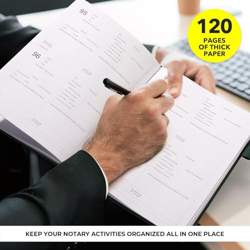 molekaus Notary Journal Log Book Notary Log Book Notary Public Journal for Notarial Acts with 236 Notarial Record Entries 120gsm Numbered Pages 7"X10" (Dark Green) - Image 5