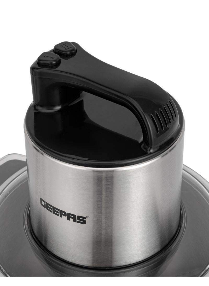 GEEPAS 10.0 liter Multi Chopper Compact Multi-Purpose Chopping Machine, Mincing Function, Coarse and Fine/ Stainless Steel Housing, Cutter Pole and Gear, Suitable for Vegetables, Fruits, Meat 10 L 1500 W GMC42031 BLACK AND SILVER - Image 2
