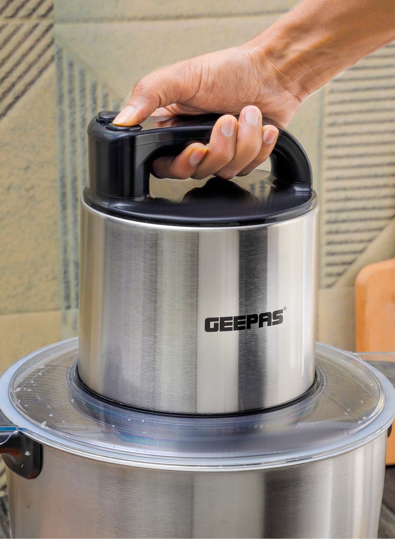 GEEPAS 10.0 liter Multi Chopper Compact Multi-Purpose Chopping Machine, Mincing Function, Coarse and Fine/ Stainless Steel Housing, Cutter Pole and Gear, Suitable for Vegetables, Fruits, Meat 10 L 1500 W GMC42031 BLACK AND SILVER - Image 5