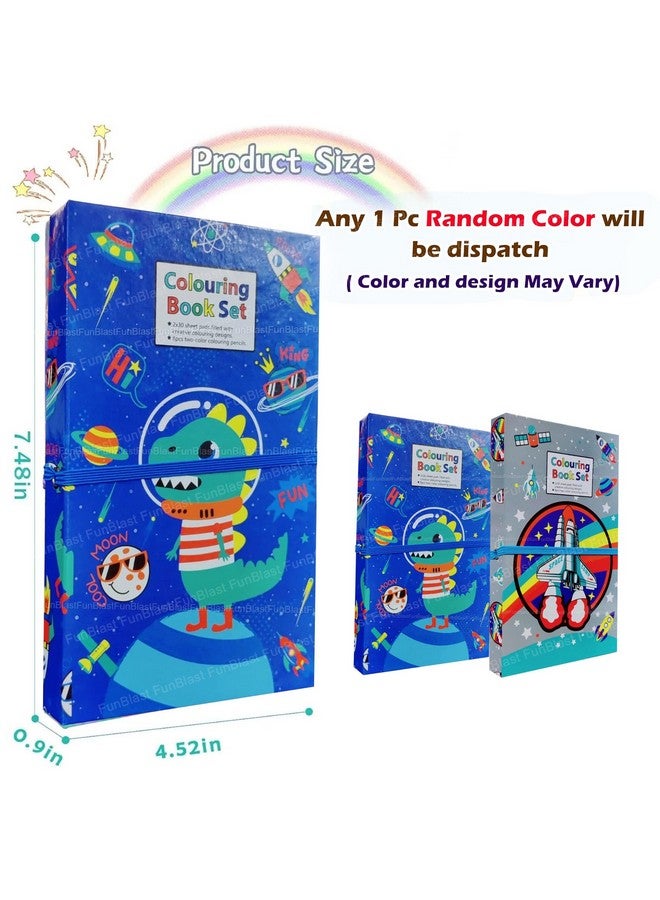 FunBlast Cartoon Colouring Book with 8 Double Side Colour Pencils, Art and Craft Drawing Color Book Set for 3+ Years Old Boys, Girls Toddlers, Return Gift for Kids (Random Color and Print) - Image 2