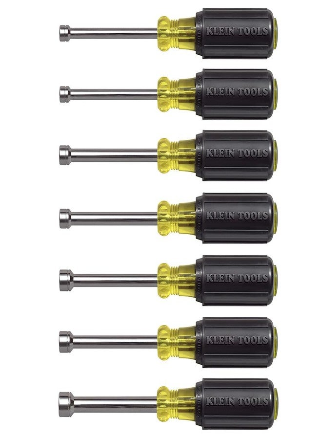 Klein Tools 65160 Tool Set, Made in USA, Metric Nut Driver Set Sizes 5, 5.5, 6, 7, 8, 9, and 10 mm, 3-Inch Chrome-Plate Hollow Shafts, 7-Piece - Image 1