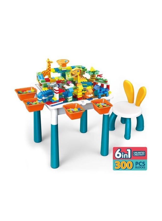 Multi-Functional Building Blocks Table for Kids – 6 in 1 Creative Play Set with 300 PCS Colorful Blocks, Bunny-Ear Chair, Storage Compartments, and Educational Design – Fun Learning Toy for Creativity, Motor Skills, and Imaginative Play – Ages 3+ - Image 3