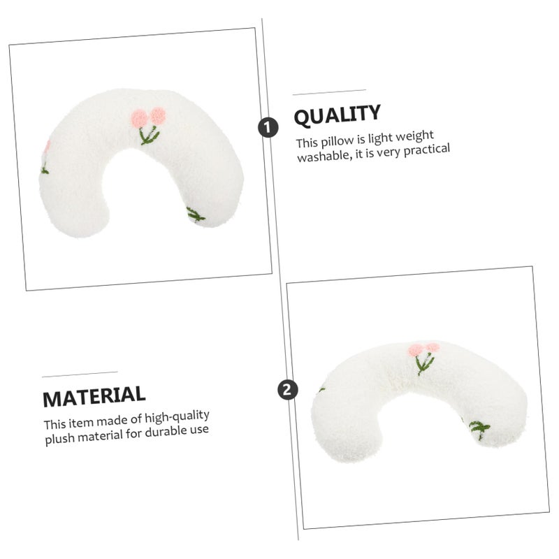 U Shaped Pet Pillow Portable Neck Support Cushion For Dogs Cats Comfortable Skin Friendly White - Image 5