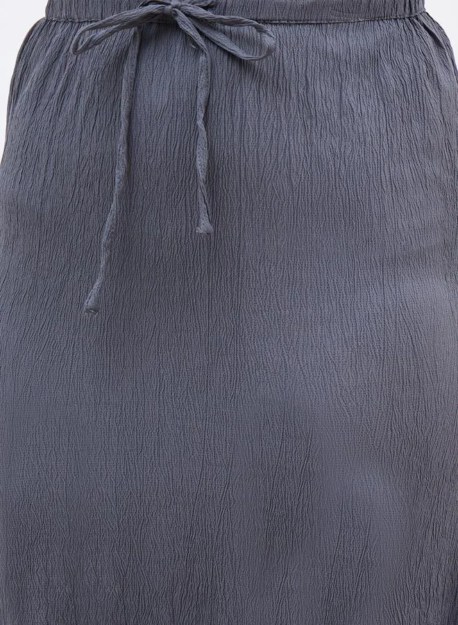 Styli Styli Textured Maxi Skirt with Drawstring