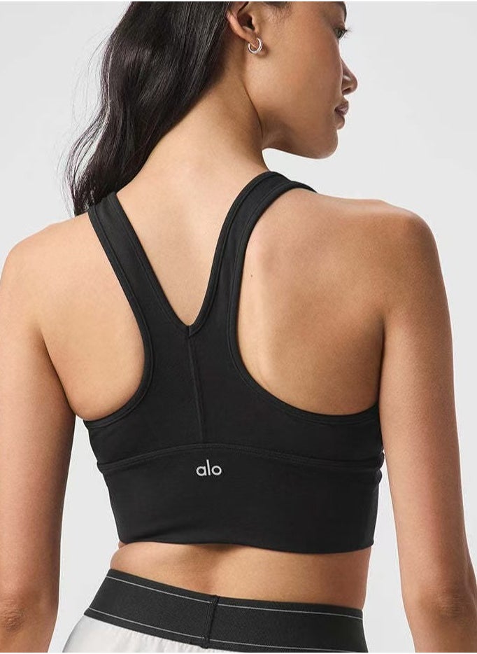 alo - alo yoga V-neck tight vest sports fitness high intensity running beautiful back yoga wear - Image 1