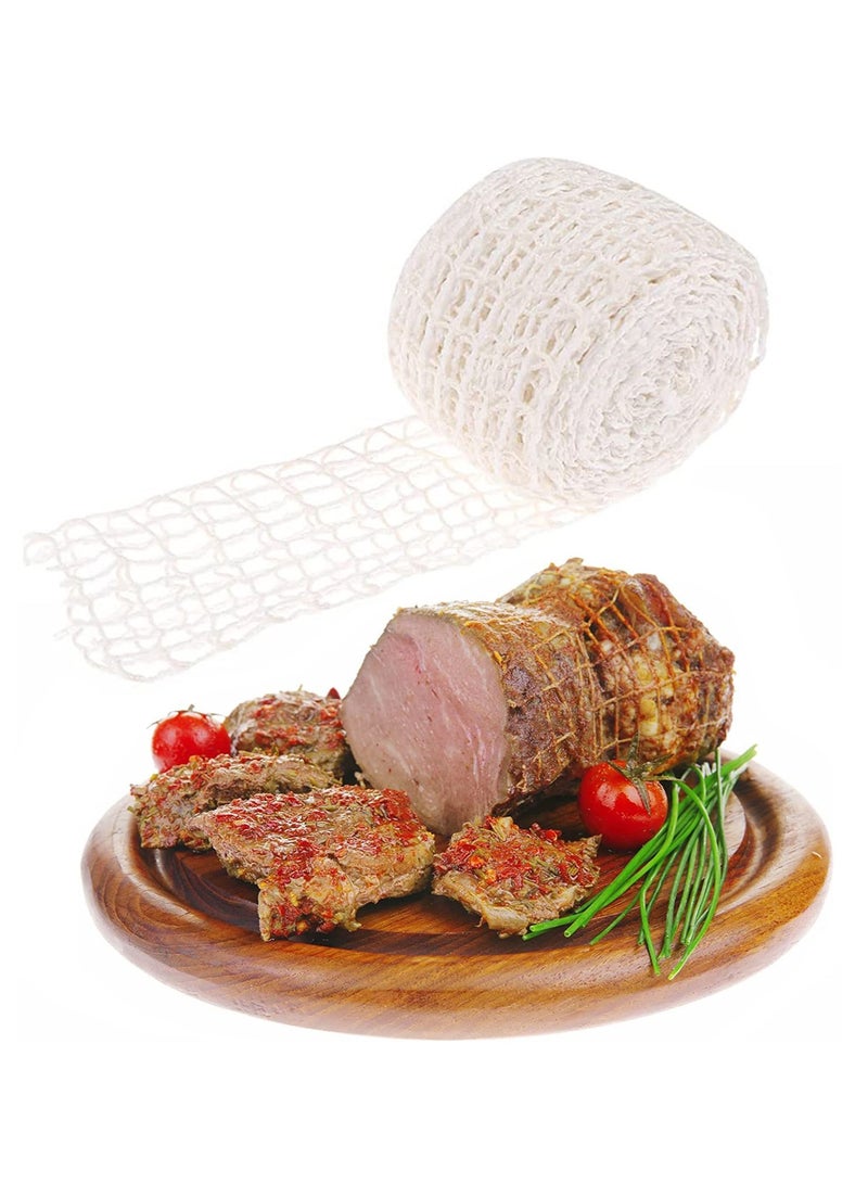 SYOSI 5m Meat Netting Roll, Size 18, Elastic Smoked Meat Poultry Ham Netting Meat Butcher Twine Net Roll Wrapping Net, Beef Netting Roll for Meat Cooking Meat Sausage Making - Image 1
