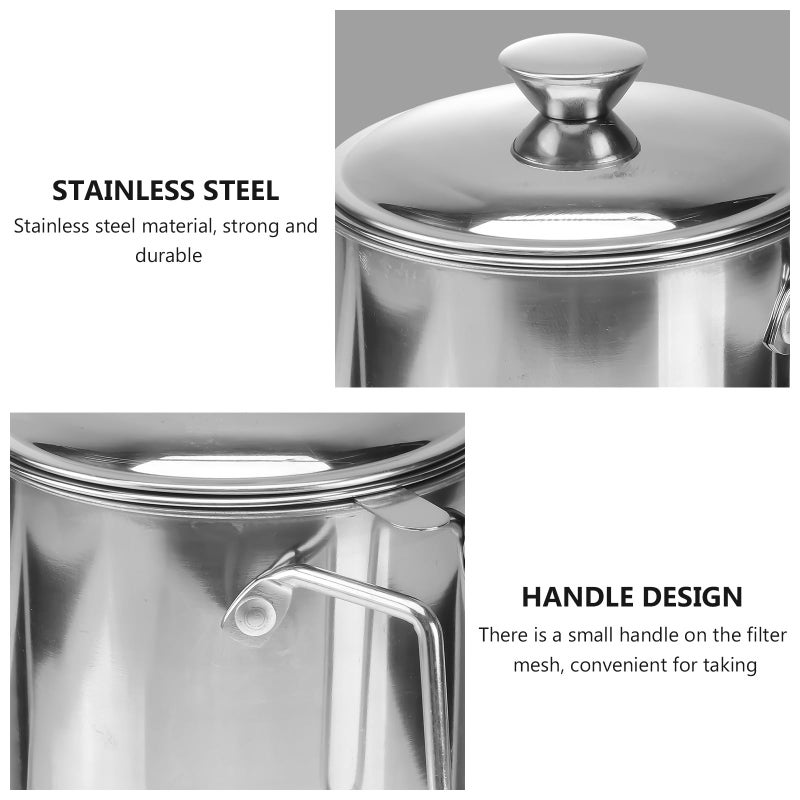 Stainless Steel Magnetic Oil Filter Pot 1 8L Capacity Rust Proof Grease Strainer - Image 4