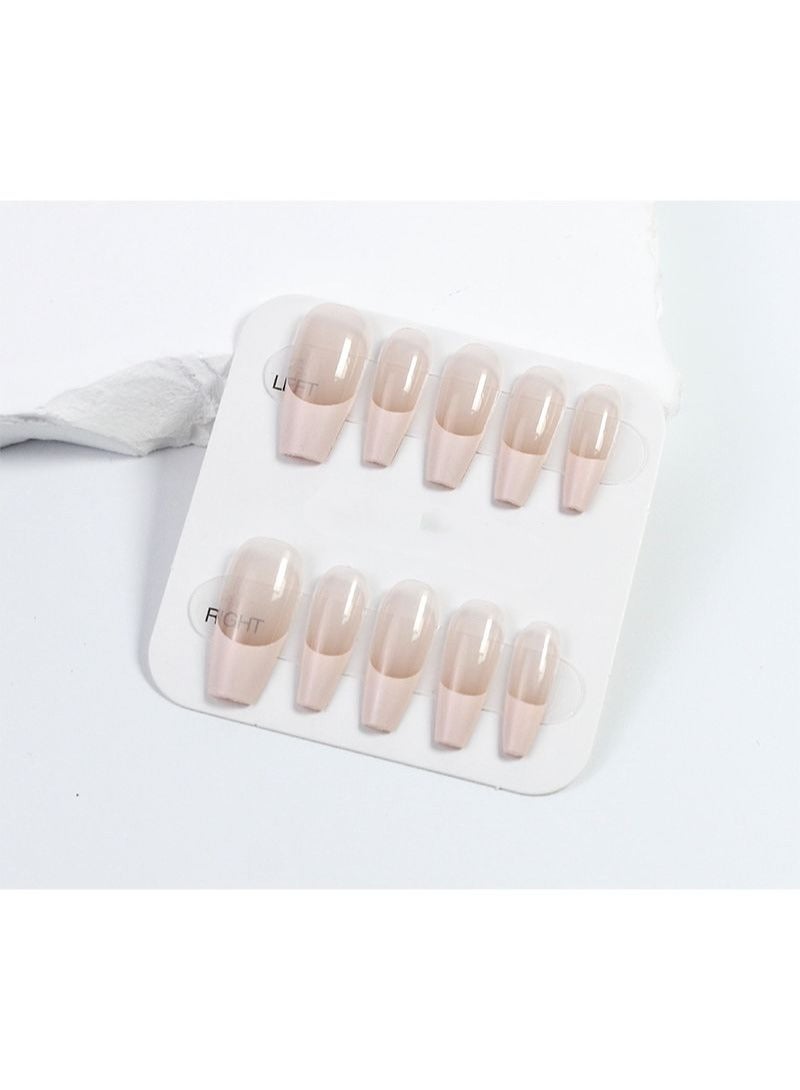 SCHAVO French Pink Fingertips Mid-length Fake Nails 10Pcs - Image 4