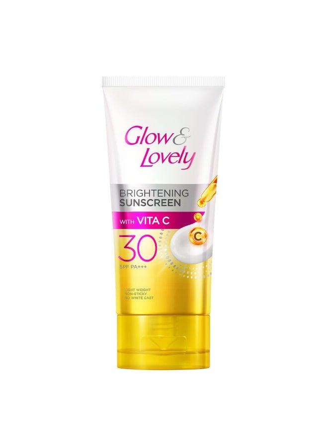 جلو آند لوفلي واقي شمس مُشرق وجميل بعامل حماية SPF 30 | فيتامين سي | PA ++++ | خفيف الوزن | غير لزج | لا يترك طبقة بيضاء | 50 غرام - Image 1