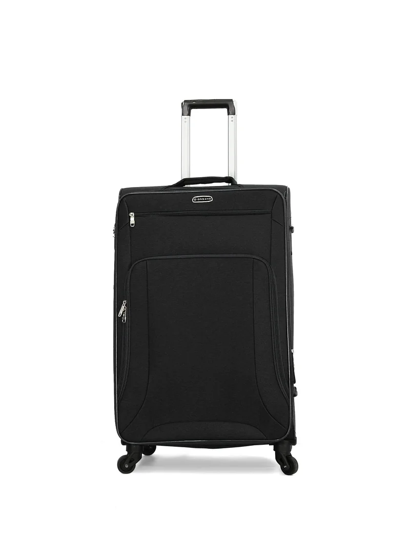 جيوردانو Giordano Trolley Bags 3 PCS Set Softside Spinners,Black