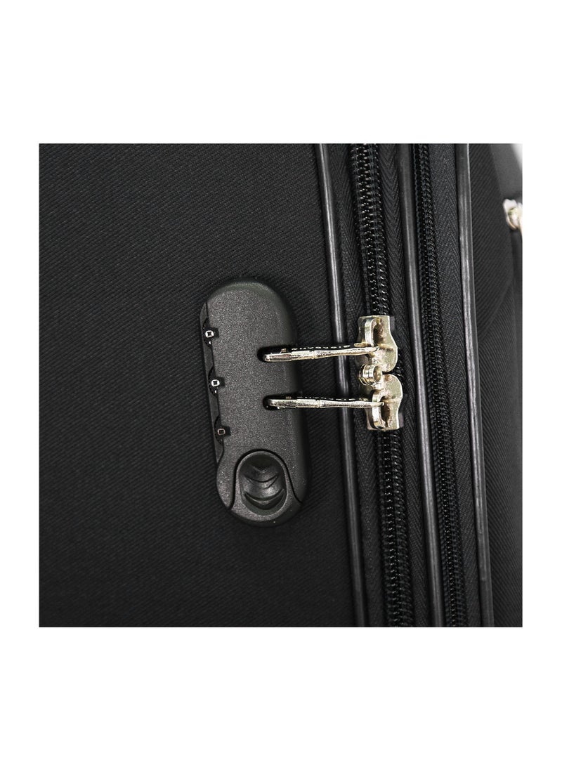 GIORDANO - Giordano Trolley Bags 3 PCS Set Softside Spinners,Black - Image 1